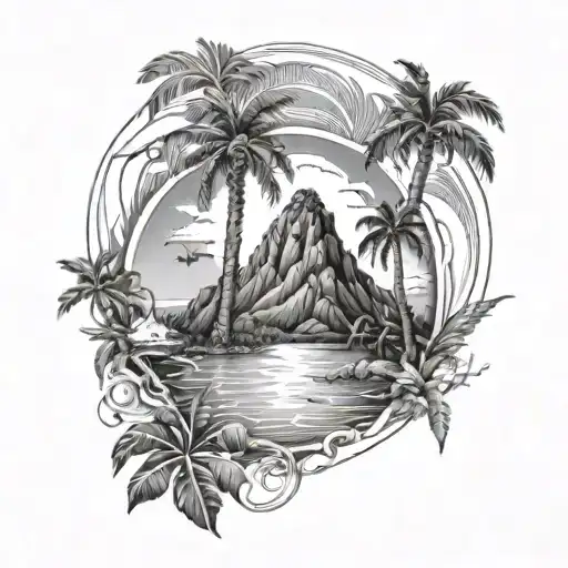 Island Resembling Fiji Placed In A Circle