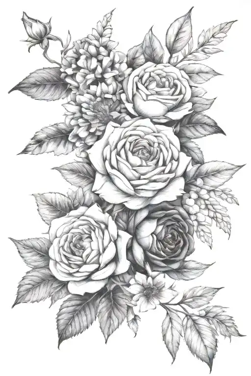 October December January February Birth Flower Bouquet