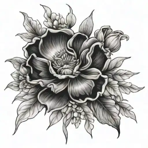 October December January February Birth Flower Bouquet