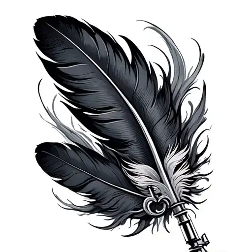Feather And Key Symbolizing