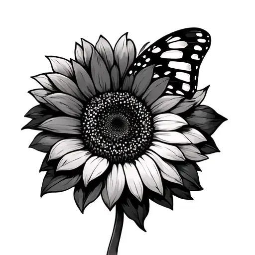 Butterfly And A Sunflower