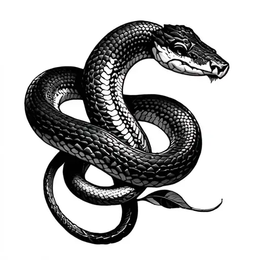 Snake Wrapped Around Roses