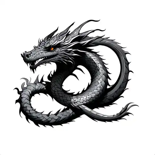 Dragon Head And Tail With Dara Knot Body