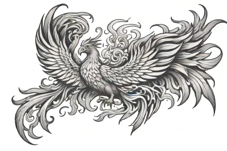 Rising Phoenix Rising From Flames