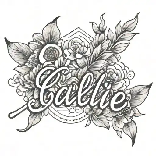 Fine Line Script Tattoo Of The Name Callie Minimalist Style