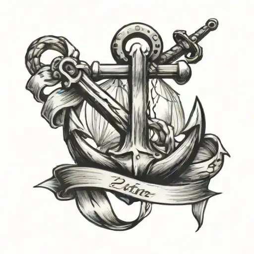 Anchor With Memorial Ribbon