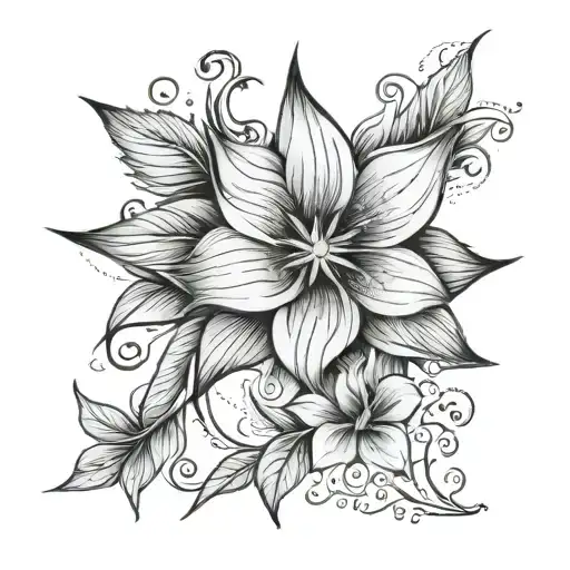 A Star Passing And A Flower