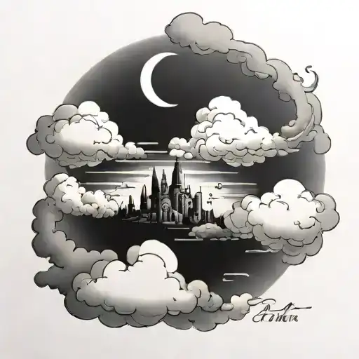 Heaven Town Clouds Surrounding