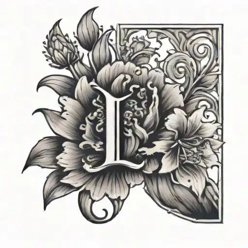 The Letter L With The July Birth Flower