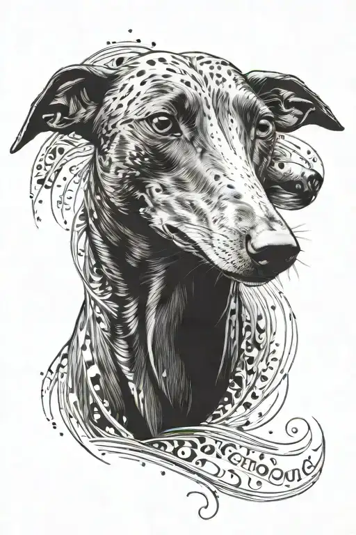 Black Greyhound With White Speckles Named Pablo