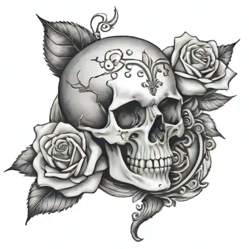 Rose With Skull Holding Locket
