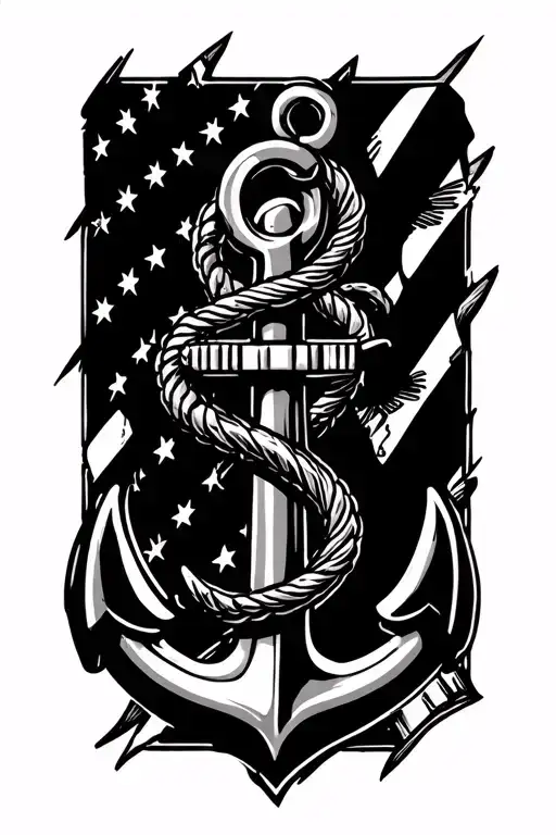 Us Navy Anchor Intertwined