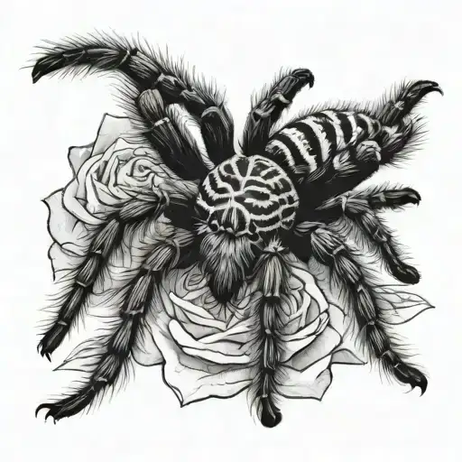 Chilean Rose Hair Tarantula On A Rose