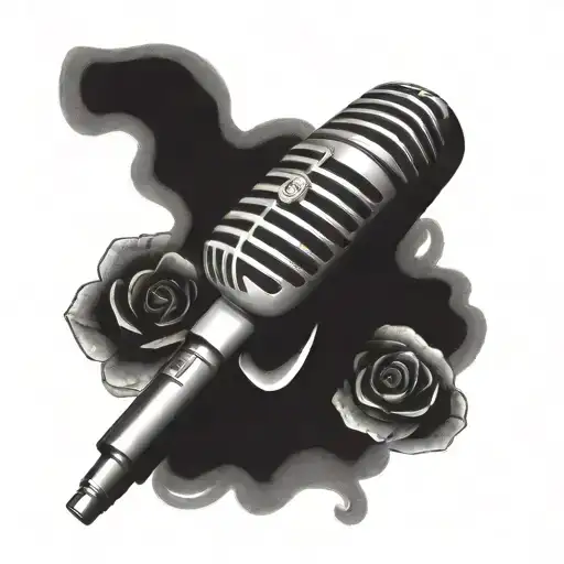 A Microphone With Date Of Birth And Date Of Death To Honor Mother Who Love Singing