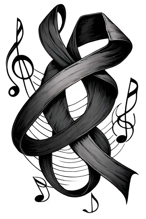 Ribbon And Music Notes
