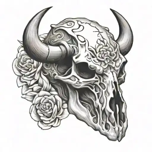 Bulls Skull Facing Forward