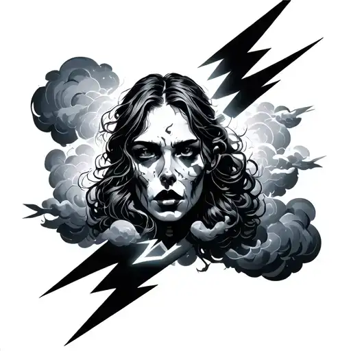 Hold On Pain Ends With Clouds And Lightning Bolt