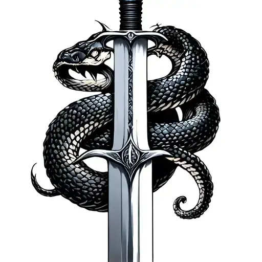 Sword And Snake Wrapped