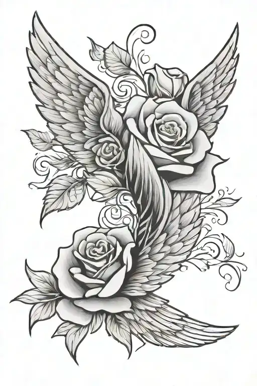 Wings With Rose