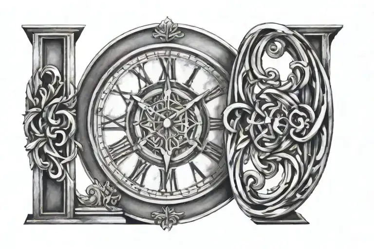 Gods Creation Roman Numerals Intertwined