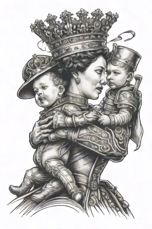 Queen With His Baby Fight With Soldier Holding
