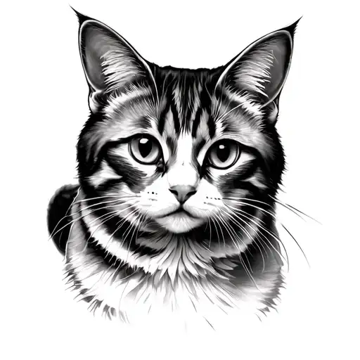 Cat Black And White Holding Cuetip