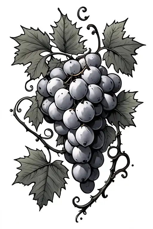 Grape Vine Wrapped Around Arm Sleeve