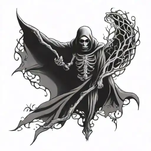 Reaper With Dna Tree Of Life Intertwined