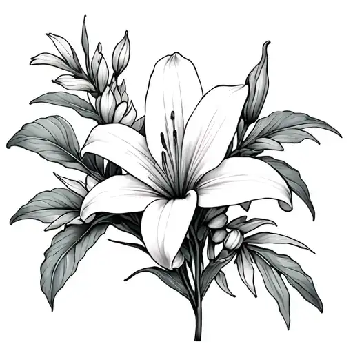 Marguerite Poincettia And Lily Of The Thly