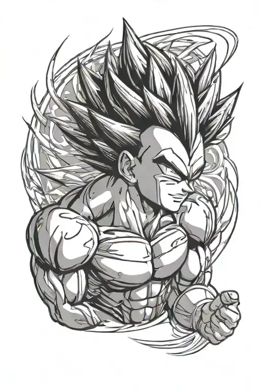 Vegeta Super Sayajin 2 Black Lines