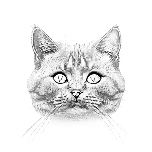 Cat Silhouette Made Of Sewing Needles