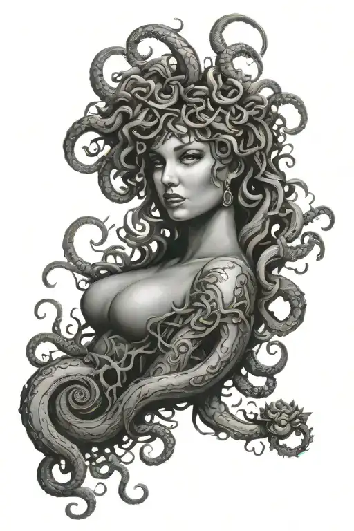 Medusa Surrounded By Garden