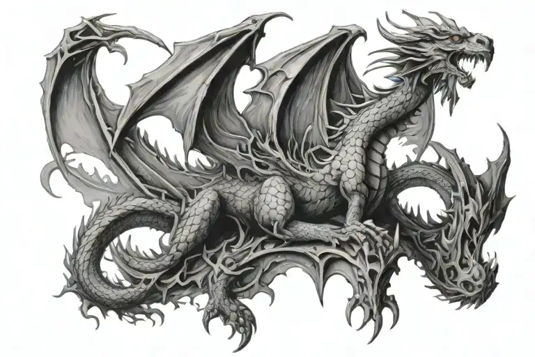 Dragon Medieval Castle Fire Shading