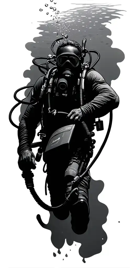 Underwater Scene Scuba Diver Surrounded