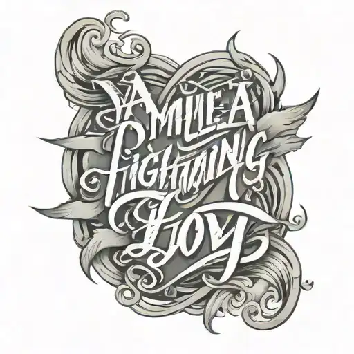 Lettering With The Name Amelia Joy In Lightning Style