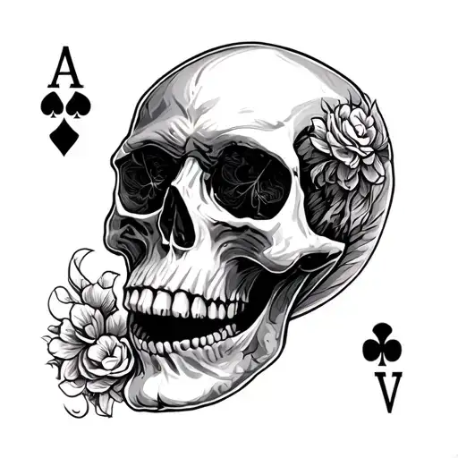 Skull Dart Poker Cards Spread
