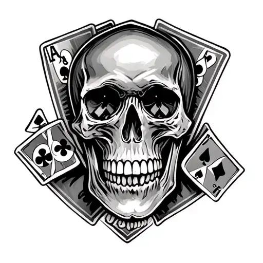 Skull Darts Poker Hand