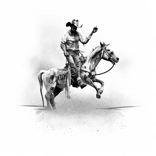 A Cowboy Riding A Zombie Horse In A Vaquejada Competition