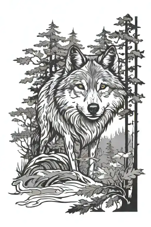 Wolf In Forest