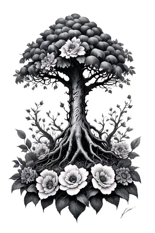 Poison Tree And Flowers Surrounding It