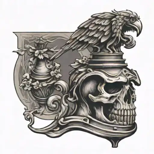 Rook Chess Piece With Rook Skull