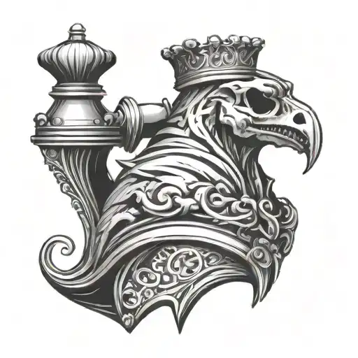Rook Skull In The Shape Of A Rook Chess Piece