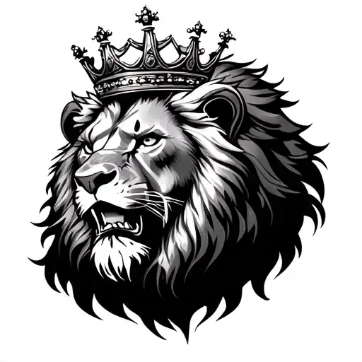 A Fierce Lion Wearing A Crown