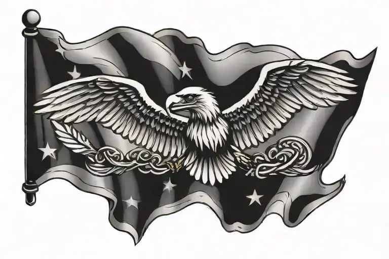 Navy Anchor Flag Eagle Flying
