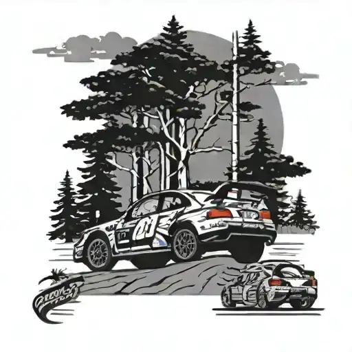 1998 Subaru Wrc Rally Car With Tree Background Black