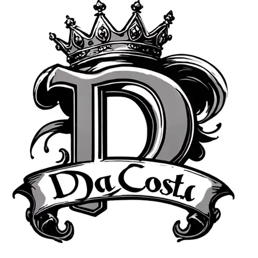 Crown Over The Letter D With The Name Dacosta Over It