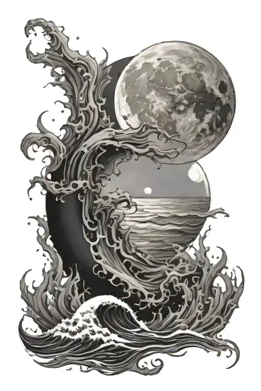 Moon And Ocean Background