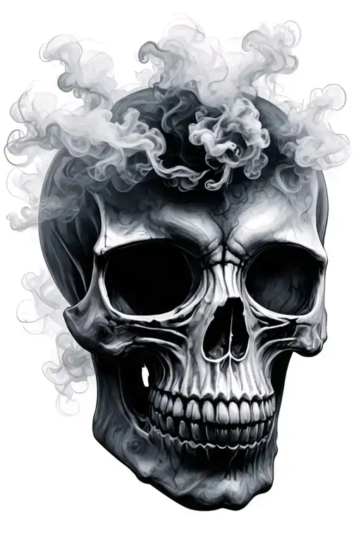 Skull Made Of Mist Vapour Fog