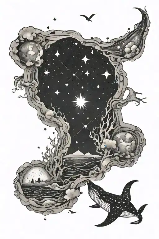 Constellations Meet The Ocean Scene