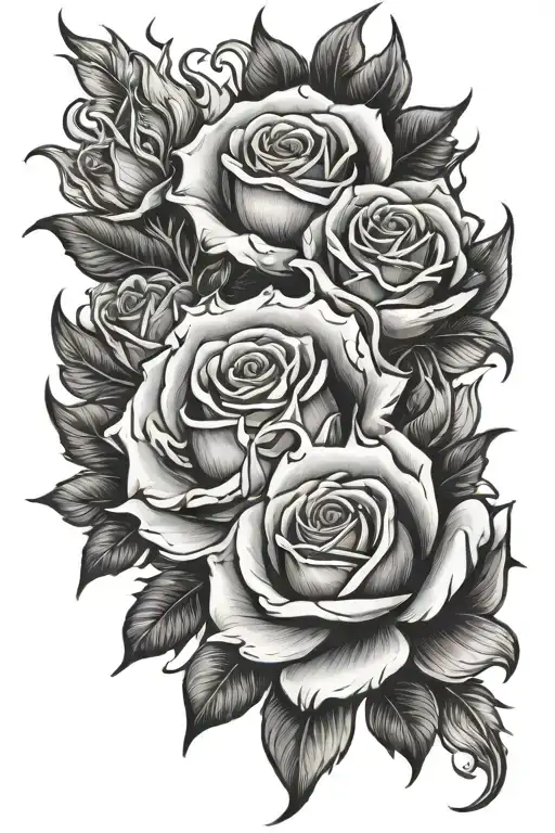 Angels Roses And Fire Flames